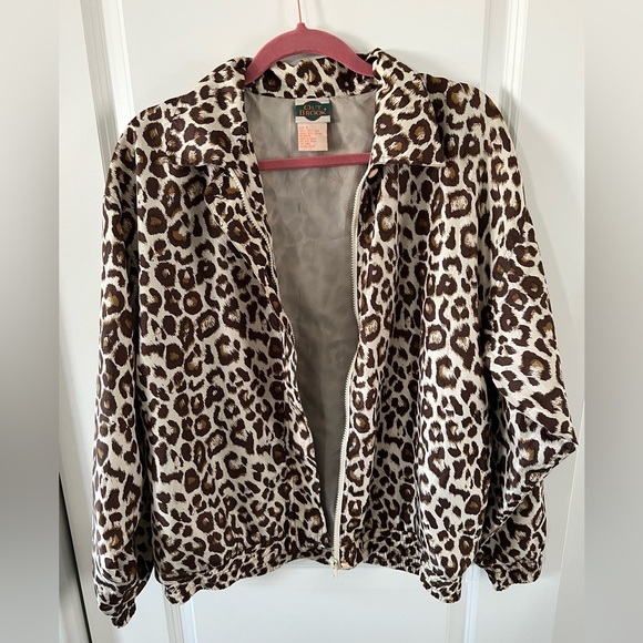 Vintage Jackets & Blazers - Vintage Out Brook Leopard Print Silk Jacket M